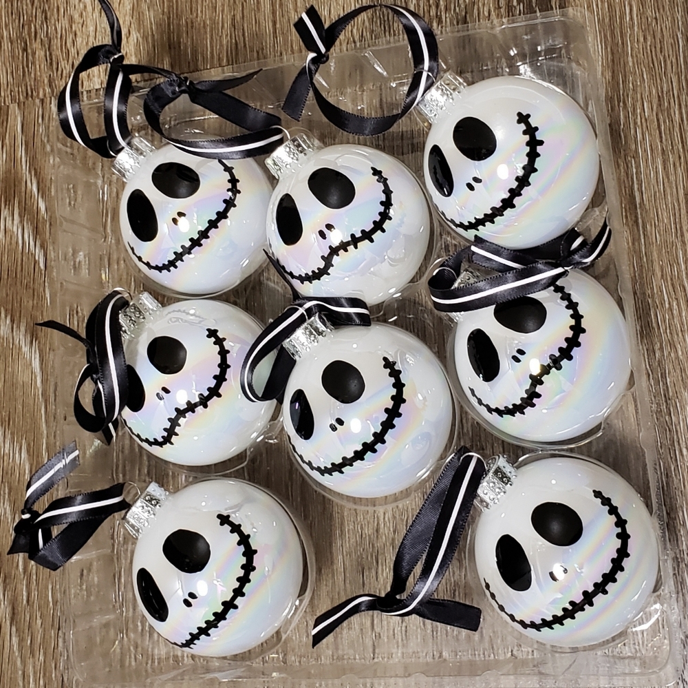Jack Skellington NBC Iridescent Glass Ornaments